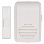 Newhouse Hardware Wireless Door Chime Kit with Remote, 150 ft. Operating Range, Push Button, 32 Chimes, White Wcmp