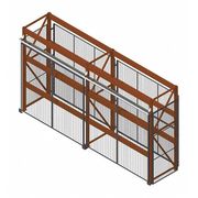 Wirecrafters Pallet Rack Encl, 2 Bay, 96inW, 36in BaseD RE8836SD2