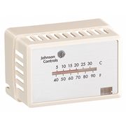 Johnson Controls Pneumatic Thermostat Cover, White, Mounting Style: Horizontal, Thermometer, Single Window T-4000-3142