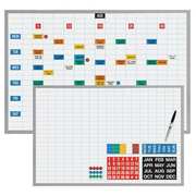 Magna Visual 48"x72" Magnetic Steel Planning Board, Aluminum Frame EBK-4872