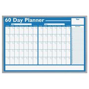 Magna Visual 24"x36" Melamine Calendar Planning Board, White/Blue, Number of Days: 60 WO-03