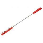 Vikan 1 in W Tube and Valve Brush, Medium, 14 in L Handle, 5 57/64 in L Brush, Red, 19 9/10 in L Overall 53764