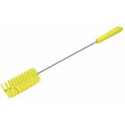 Vikan 2" W Tube and Valve Brush, Medium, 13 25/64 in L Handle, 5 in L Brush, Yellow, 20 in L Overall 53796