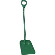 Vikan Ergonomic Square Point Shovel, Polypropylene Blade, 51.2 in L Green Polypropylene Handle 56012