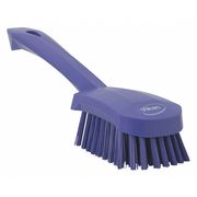 Vikan 3 in W Scrub Brush, Stiff, 5 57/64 in L Handle, 4 1/2 in L Brush, Purple, Plastic, 10 in L Overall 41928