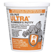 Oatey Off-White STA PUT® Non-Staining Plumber's Putty, 14 oz. Bucket 25171