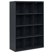 Sandusky Lee Wood Cubbie Cabinet, 18 in D x 66 in H x 46 in W, 4 Shelves, Black IC00461866-09
