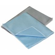 Carrand Microfiber Cloth Cloth Wipe 12" x 16", Blue, Gray, 2PK 40064