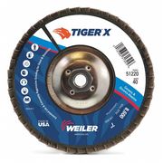 Weiler Flap Disc, 4-1/2 in.x60Grit, 7/8,13000 RPM 98924