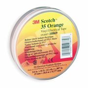 3M Vinyl Electrical Tape, 35, Scotch, 3/4 in W x 66 ft L, 7 mil thick, Orange, 1 Pack 10869