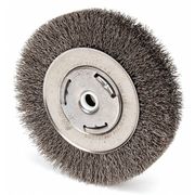 Weiler Crimped Wire Wheel Wire Brush, Arbor, 6" 93113