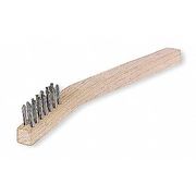 Tough Guy Scratch Brush, 8 in L Handle, 2 in L Brush, Gray, Wood, 7 7/8 in L Overall, 5 PK 1VAG1