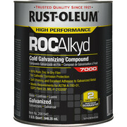 Rust-Oleum ROCAlkyd Cold Galvanizing Compound, 7000, For Metal, Gray, Exterior/Interior, Solvent, 1 qt 206194T