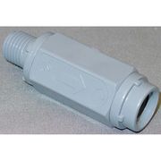 Zoro Select 1/4" MNPT x FNPT Gray PVC Ball Cone Spring Check Valve PVC CHK 426-4M4F-B