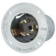 Hubbell 50A Flanged Twist-Lock Inlet 3P 4W 250VAC BK CS8375