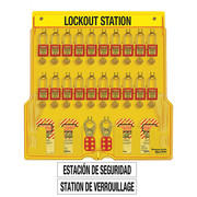 Master Lock Lockout Station, Filled, Ylw, Keyed Diff 1484BP410ES