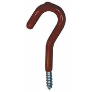 Zoro Select Screw In Hook, Red Vinyl, 2 1/2 In, PK10 4ERW8