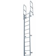 Cotterman 11 ft 8 in Fixed Ladder, Steel, 9 Steps, Forward Exit, Powder Coated Finish, 300 lb Load Capacity F9W C1