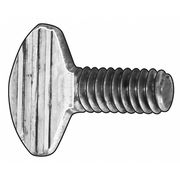 Zoro Select Thumb Screw, 1/4"-20 Thread Size, Spade, Zinc Plated Steel, 0.48 to 0.52 in Head Ht, 1 in Lg, 25 PK TSI0250100P0-025P