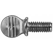 Zoro Select Thumb Screw, #6-32 Thread Size, Wing/Spade, Zinc Plated Steel, 0.31 to 0.33 in Head Ht, 3/8 in Lg TSI0-60037S0-025P