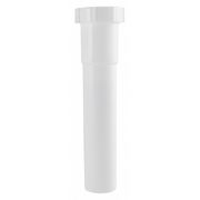 Zoro Select 1-1/4 " Dia., Polypropylene, White Finish, Lavatory, Extension 4FEZ1