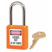 Master Lock Zenex Thermoplastic Safety Padlock, 1-1/2 in Wide with 1-1/2 in Tall Shackle, Orange 410ORJ