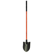 Nupla 14 ga Round Point Non-Conductive Shovel, Steel Blade, 48 in L Black Fiberglass Handle 6894320