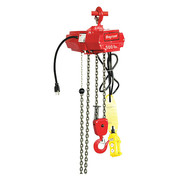 Dayton Electric Chain Hoist, 500 lb, 10 ft, Hook Mounted - No Trolley, Red 4GU71