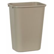 Rubbermaid Commercial 10 gal Rectangular Trash Can, Beige, 15 1/4 in Dia, Open Top, LLDPE FG295700BEIG