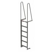 Ega Fixed Dock Ladder, Walk Through, 6 Steps, Top Step Height 5'6", Overall Length 9' MDT06