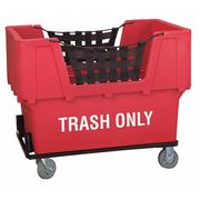 Zoro Select Material Handling Cart, Red, Trash Only N1017261-RED-TRASH