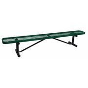Zoro Select Outdoor Bench, 96 in. L, 16-3/8 in. H, Grn 4HUU9