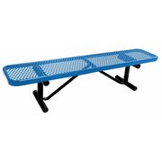 Zoro Select Outdoor Bench, 72 in. L, 16-3/8 in. H, Blue 4HUU6