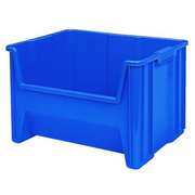 Akro-Mils 75 lb Hang & Stack Storage Bin, Plastic, 19 7/8 in W, 12 1/2 in H, Blue, 15 1/4 in L 13017BLUE
