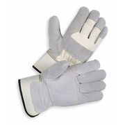 Condor Leather Gloves, Split/Double Palm, L, PR 4JF93