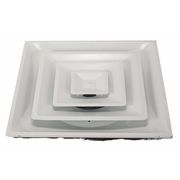 Zoro Select 6 to 12 in Square 3 Cone Ceiling Diffuser, White 4JRL3