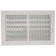 Zoro Select Sidewall/Ceiling Register, 7.25 X 11.25, White, Steel 4JRN6