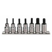 Proto 3/8" Drive Short Hex Bit Set, SAE, 7 pcs J4990-7ST