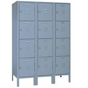 Lyon Box Locker, 36 in W, 12 in D, 54 in H, (3) Wide, (12) Openings, Dove Gray DD53523SU