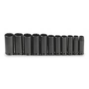 Proto 1/2" Drive Deep Impact Socket Set, SAE, 11 pcs J74112