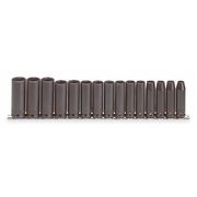 Proto 1/2" Drive Deep Impact Socket Set, Metric, 15 pcs J74214