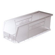 Akro-Mils 50 lb Hang & Stack Storage Bin, Plastic, 5 1/2 in W, 5 in H, Clear, 14 3/4 in L 30234SCLAR