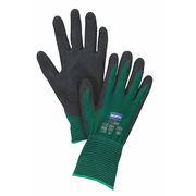 Honeywell North Nitrile Coated Gloves, Palm Coverage, Black/Green, L, PR NF35/9L