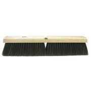 Tough Guy 24 in Sweep Face Broom Head, Soft, Natural, Black 4KNA3