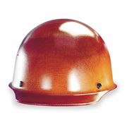 Msa Safety Front Brim Hard Hat, Type 1, Class G, Ratchet (4-Point), Brown 475395