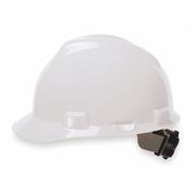 Msa Safety V-Gard Front Brim Hard Hat, Type 1, Class E, Ratchet (4-Point), White 475358