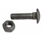 Zoro Select Carriage Bolts, Steel, 3/8 In Dia., PK10 4LVK2