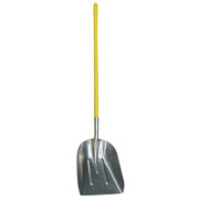 Westward #10 16 ga Scoop Shovel, Aluminum Blade, 48 in L Yellow Fiberglass Handle 4LVR5