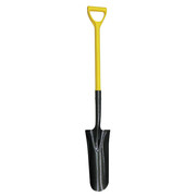 Westward 14 ga Drain Spade Shovel, Steel Blade, 27 in L Yellow Fiberglass Handle 4LVR6