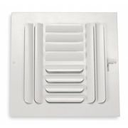 Zoro Select Sidewall/Ceiling Register, 9.75 X 9.75, White, Steel 4MJF9